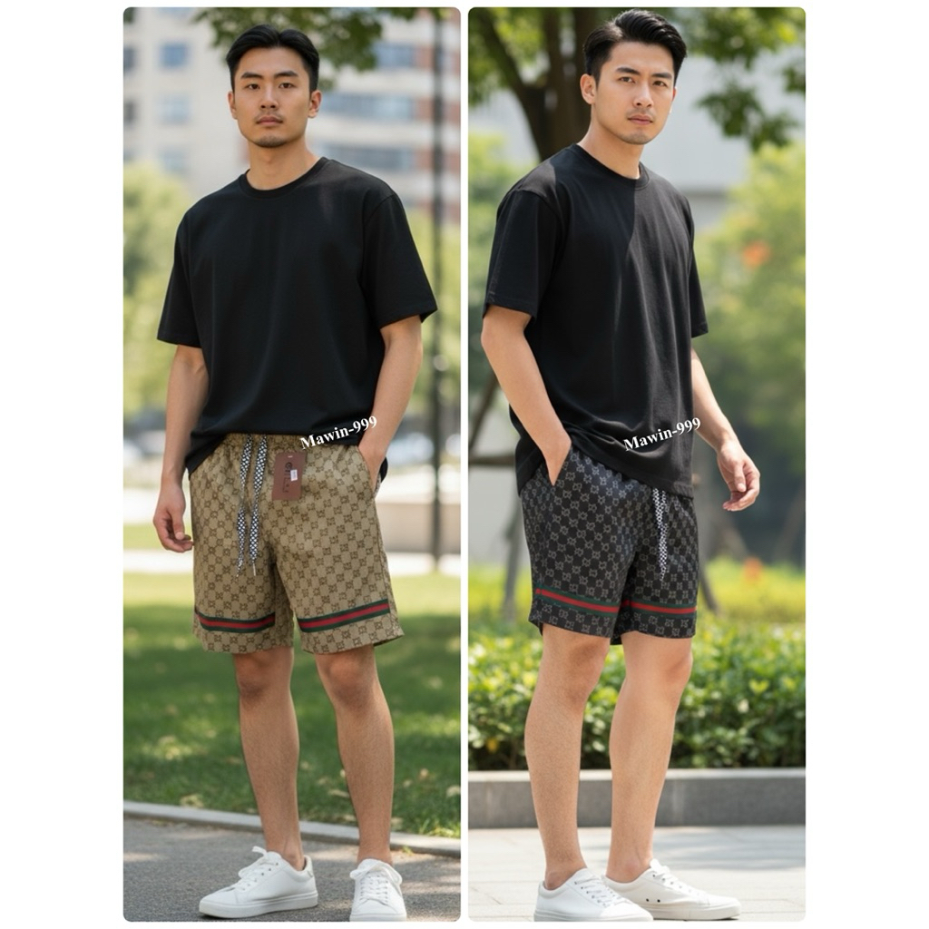 กางเกงขาสั้นลายใหม่/ผ้าโครตดี(ฟรีไซส์-เอว28-34)(ไซส์XLเอว35-38)