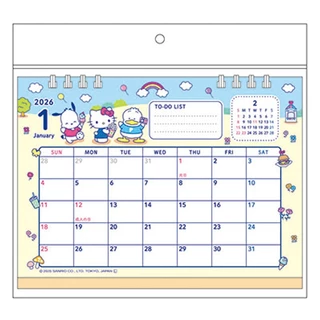 New calendar Sanrio mx Characters ปฎิทินปีใหม่ ปฏิทินตั้งโต๊ะ ไม่มีวันหยุดภาษาไทย นำเข้ามาจากญี่ปุ่น