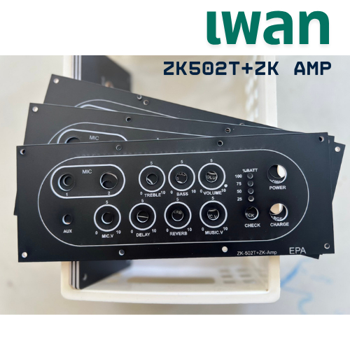 แผ่นเพลทลำโพงบลูทูธZK-502T+ZK-Amp ช่องเพลท180*60mm. แสงLEDผ่านได้/รับตัดเพลทตามแบบ