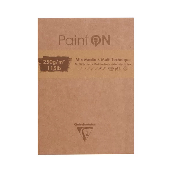 Clairefontaine กระดาษวาดเขียน (ดินสอ หมึก กวอช สีน้ำ อคิลิค) 250 แกรม ผิวกึ่งหยาบและเรียบ 5สี 10.5×14.8 ซม. 975176C