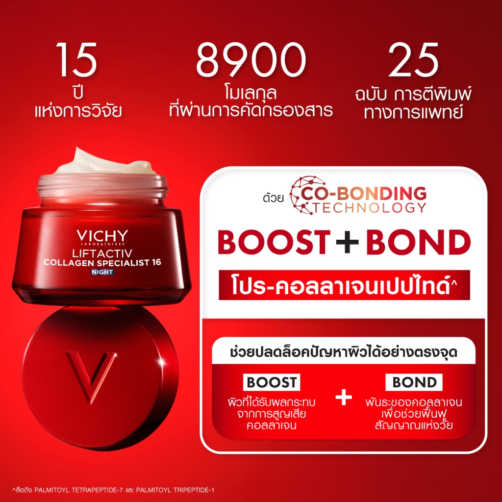 วิชี่ Vichy Liftactiv Collagen Specialist 16 Cream Night ครีมบำรุงผิวหน้า ฟื้นบำรุงผิว 16 ประการ สูตรกลางคืน 50 มล. - รูปที่ 3