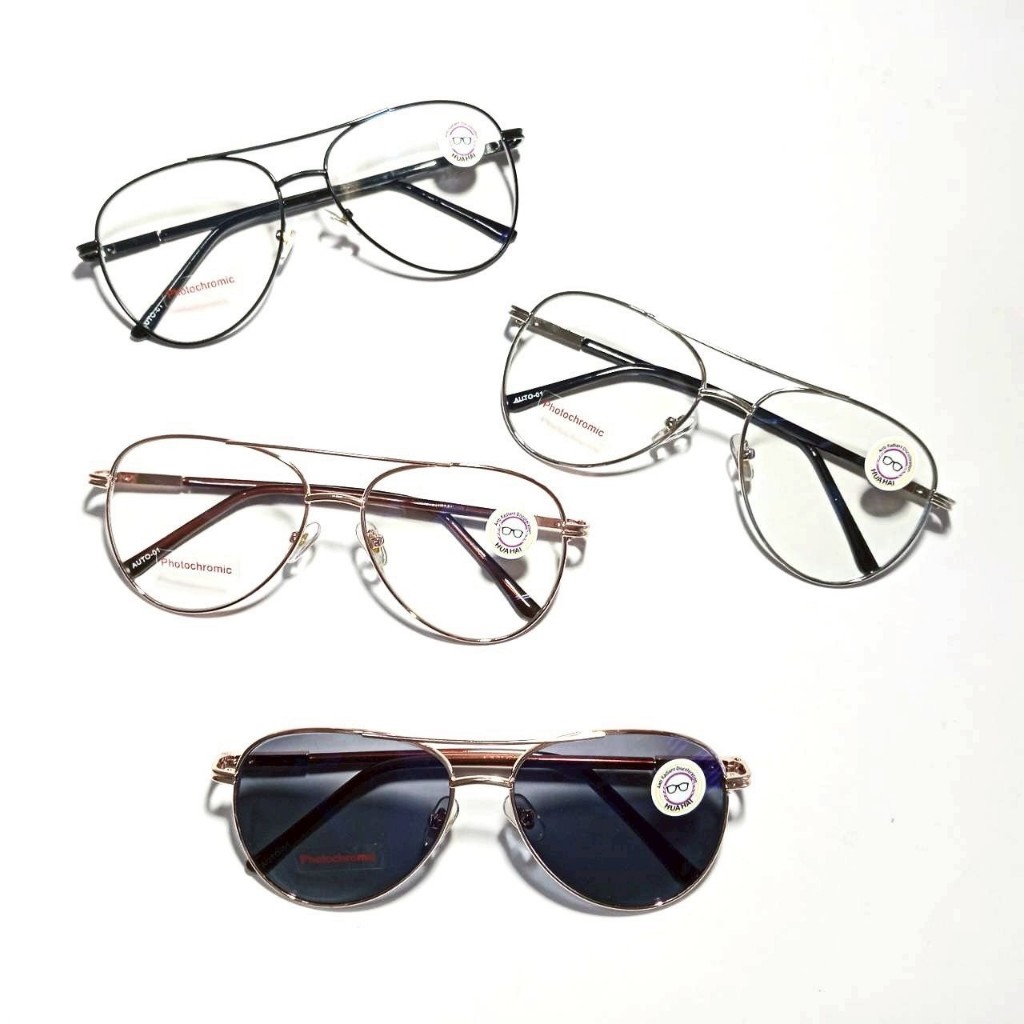 แว่นสายตาสั้น/สายตาปกติ เลนส์กรองแสงบลู+เลนส์เปลี่ยนสีphotochromic มีคาน แว่นกรองแสงรุ่นAUTO01(เลนส์เปลี่ยนสี)