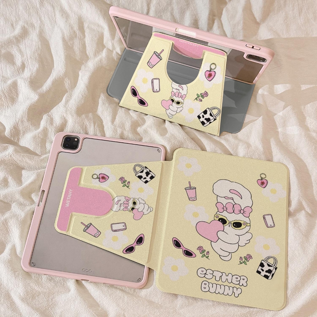 🚚พร้อมส่ง🚚เคส Samsung Galaxy Tab S9 A9 S10 A7L Esther Bunny S8 S7 S9 FE S10 FE มีที่ใส่ปากกา S6 Lite