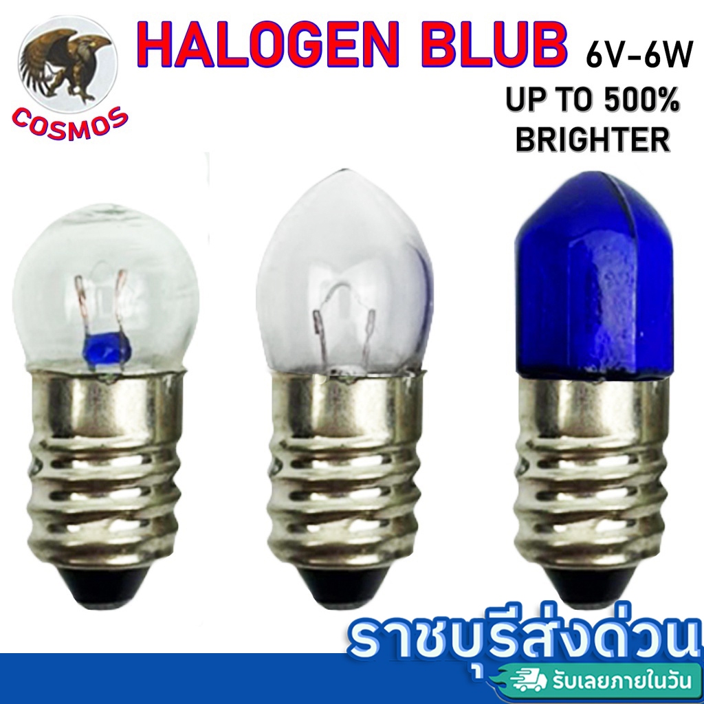 ยกแพค 13 หลอด e10 6V 6W หลอดเล็ก สำหรับไฟฉาย(ราชบุรีส่งด่วน)