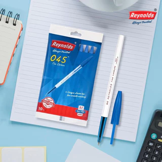 Reynolds ปากกาลูกลื่นเรย์โนลด์ 045 หมึกน้ำเงิน , หมึกแดง 0.7 มม. *แพ็ค 10ด้าม*