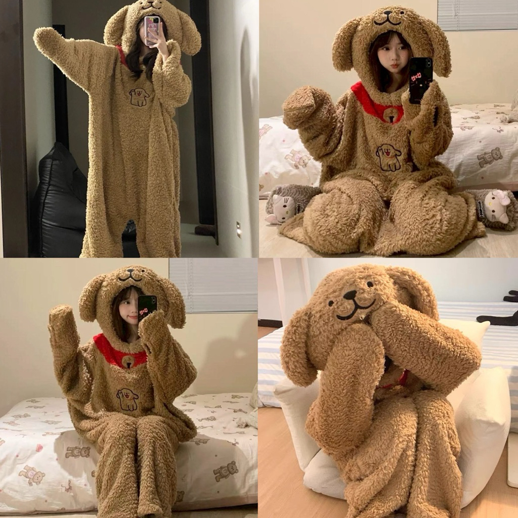 พร้อมส่ง🐶 ชุดน่ารัก Puppy Cozy Suit หมาน้อยอบอุ่น ชุดคอสเพลย์ ชุดมาสคอต ชุดนอน ชุดแฟนซี ชุดปาร์ตี้ เสื้อกันหนาว 19045