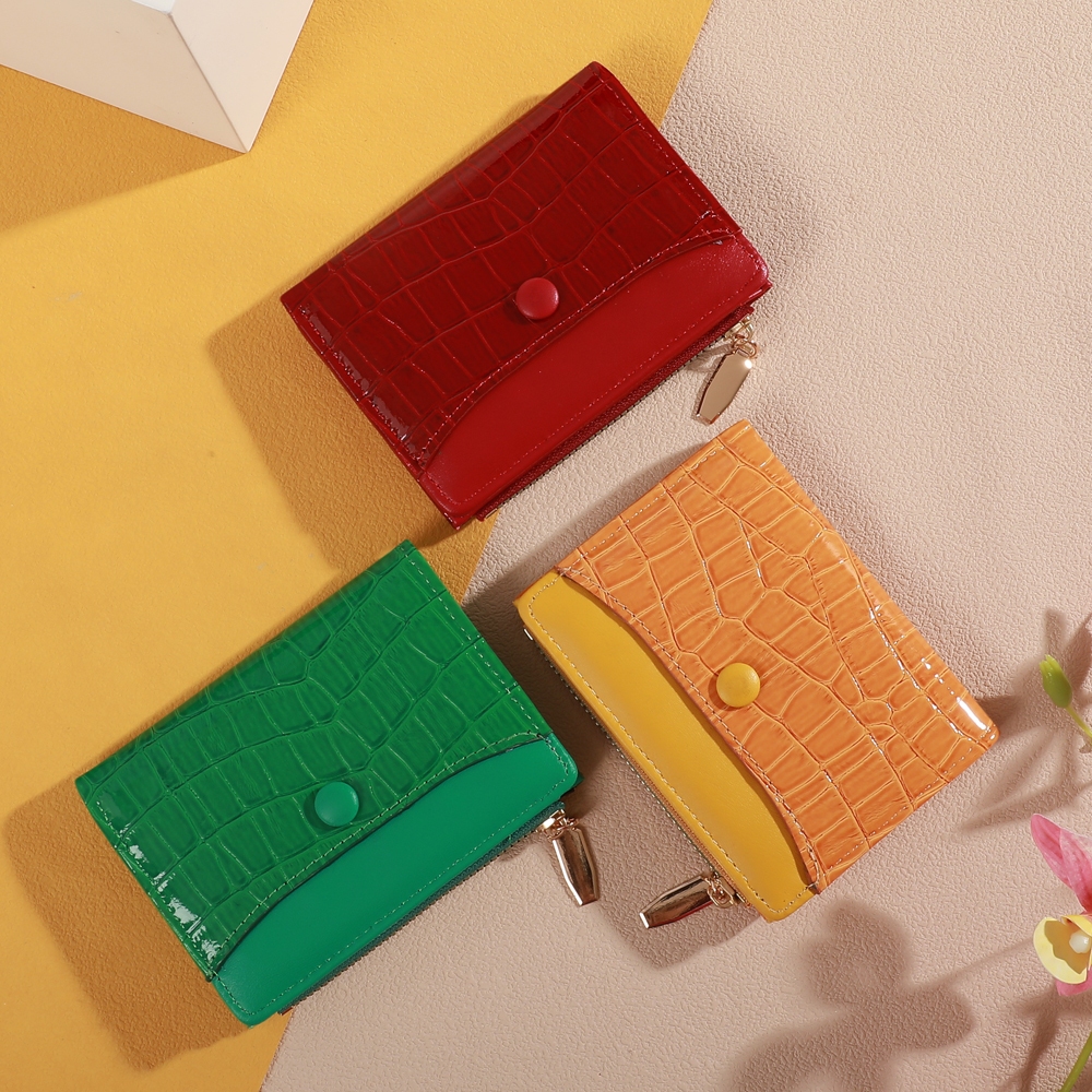 B-2600🔥กระเป๋าสตางค์ใบสั้น สีสดใส พกพาสะดวก ขนาดเล็กแบบพกพา พร้อมช่องใส่บัตร แฟชั่นมาใหม่ 6สี