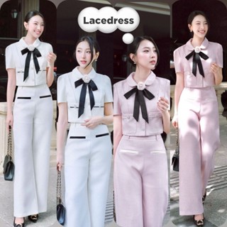 The gallery ●ชุดเซ็ตเสื้อครอป+กางเกงขายาว+เข็มกลัดดอกไม้โบว์…