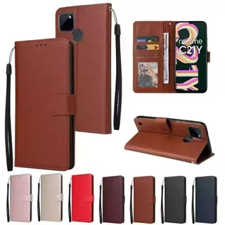 เคสฝาพับ ล็อค แถมสาย สำหรับ Oppo Realme C11 C12 C15 C17 C20 C21 C21Y C25Y C1 C3 Realme 5 5s 5i 6i 7i Realme9i 9Pro Plus