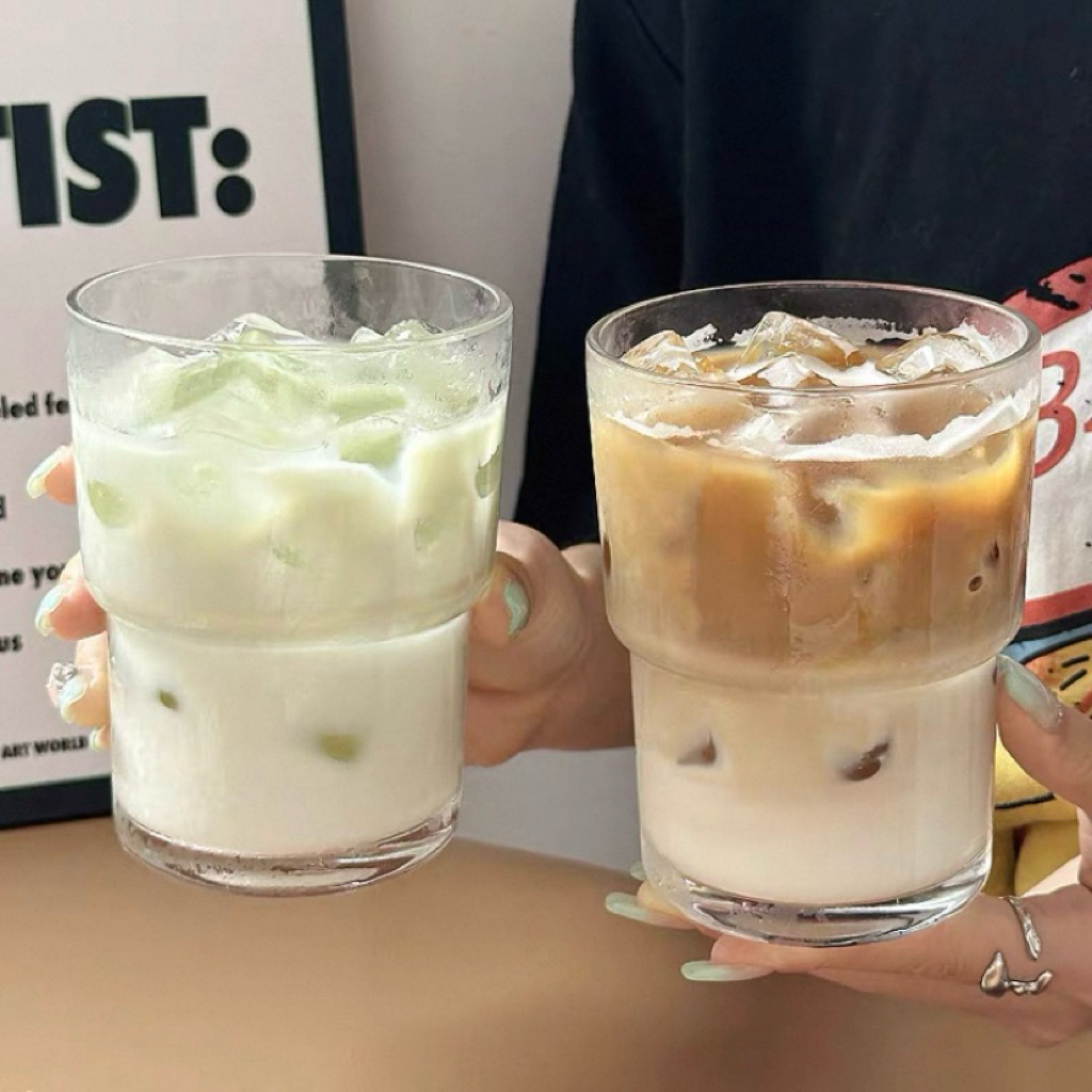 แก้วเครื่องดื่ม แก้วกาแฟ ขนาด 440 มล แก้วคาเฟ่ แก้วทรงสวย แก้วน้ำ