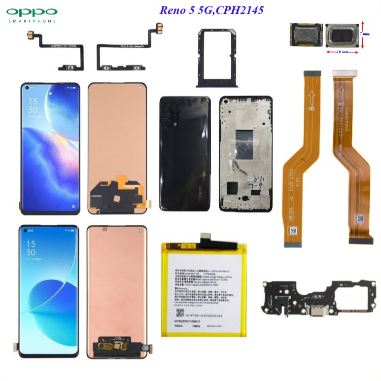 อะไหล่มือถือ Oppo Reno 5 5G,CPH2145,OnePlus CE 5G/สายแพร/ลำโพงหูฟัง/บอดี้/ถาดใส่ซิมการ์ด/แบตเตอรี่ B