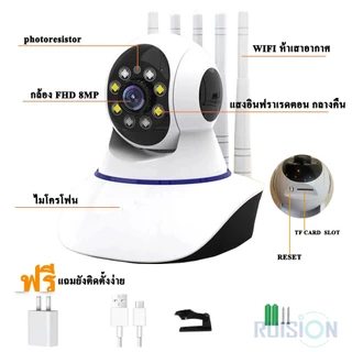 🔥ชื้อ2เครื่องยิ่งคุ้ม🔥กล้องวงจรปิด WIFI กล้องวงจรปิดไร้สาย อยู่ไกลแค่ไหนก็ดูได้ กล้อง IP 8ล้านพิกเซล