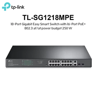 TP-LINK (TL-SG1218MPE) 16-Port Gigabit Easy Smart PoE+ Switch with 2 SFP Slots