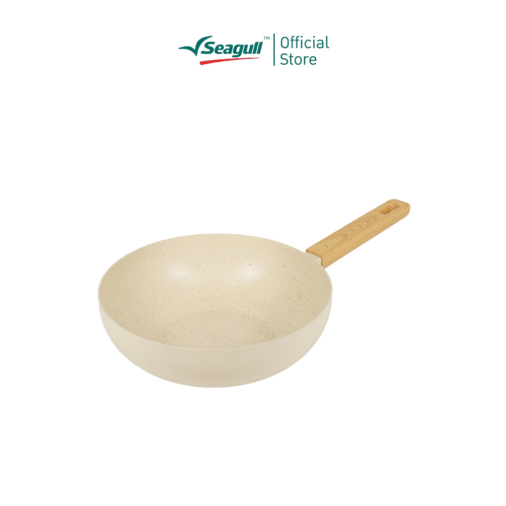 Seagull กระทะนอนสติ๊ก ไอวอรี่ เพิร์ล อินดักชั่น มี 3 ขนาดให้เลือก 24 ซม./ 26 ชม./ 28 ชม. - 1