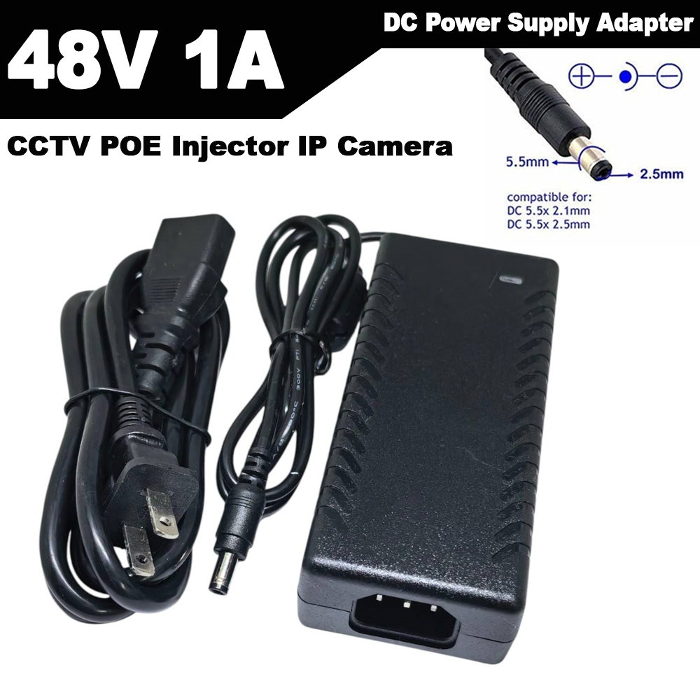 DC 48V 1A 2000ma POE Power Supply Adapter 48 V Volt For CCTV Security Surveillance POE Injector Ethe
