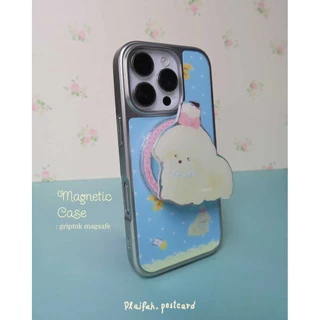 Phone Case sliver with Megnetic 🧸🌛🛌เคสขอบเงิน กันกระแทก มีแม่เหล็กในตัว ขอบนูนกันเลน์กล้อง l plaifah.postcard