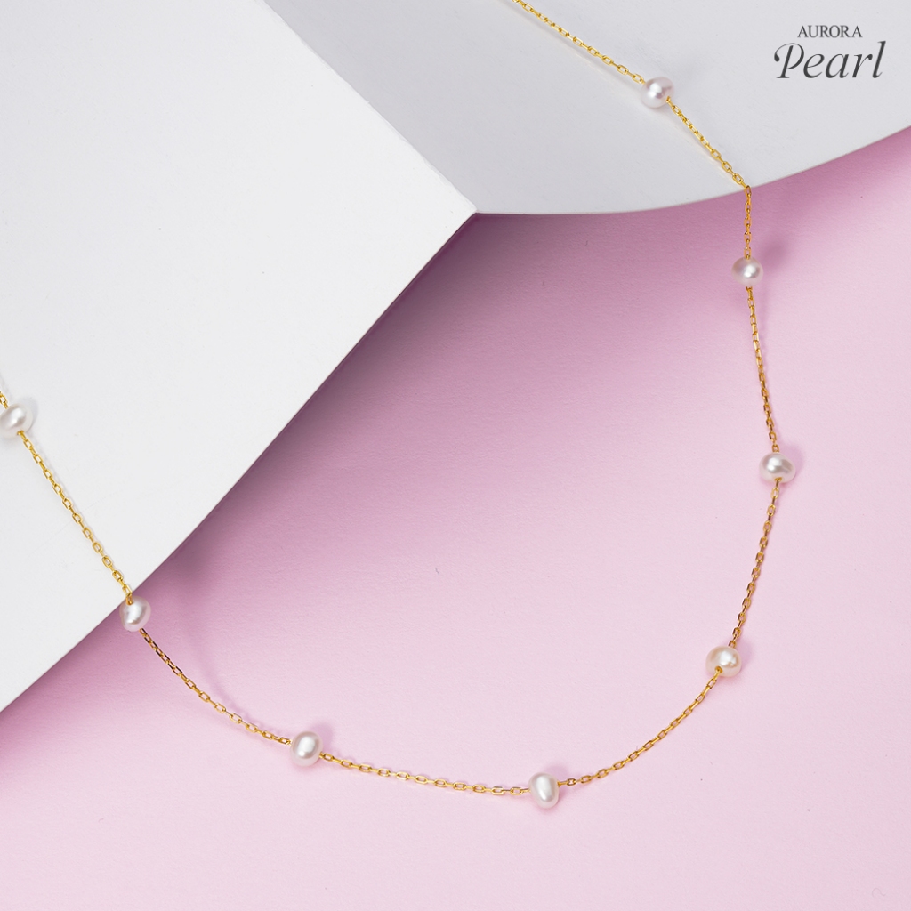 สร้อยคอมุกเเท้ Bright Pearl Collection DNPL003