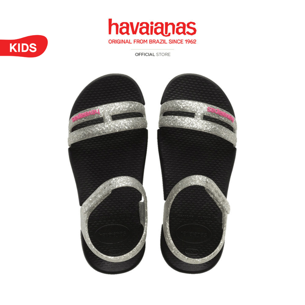HAVAIANAS รองเท้าแตะเด็ก Kids Play Active GLITTER BLACK 41481330090K_C4BKXX