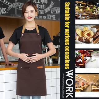 ผ้ากันเปื้อนกันน้ํา กันเปื้อน ผ้ากันเปื้อนผู้หญิง ร้านกาแฟคนงานชุดทํางานผ้ากันเปื้อนครัวเรือนปนเปื้อนผ้ากันเปื้อนครัว