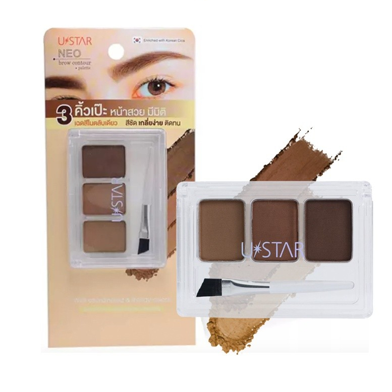 HOT🔥Ustar Neo Brow Contour Palette ยูสตาร์ นีโอ บราว คอนทัวร์ พาเลท เขียนคิ้วตลับ