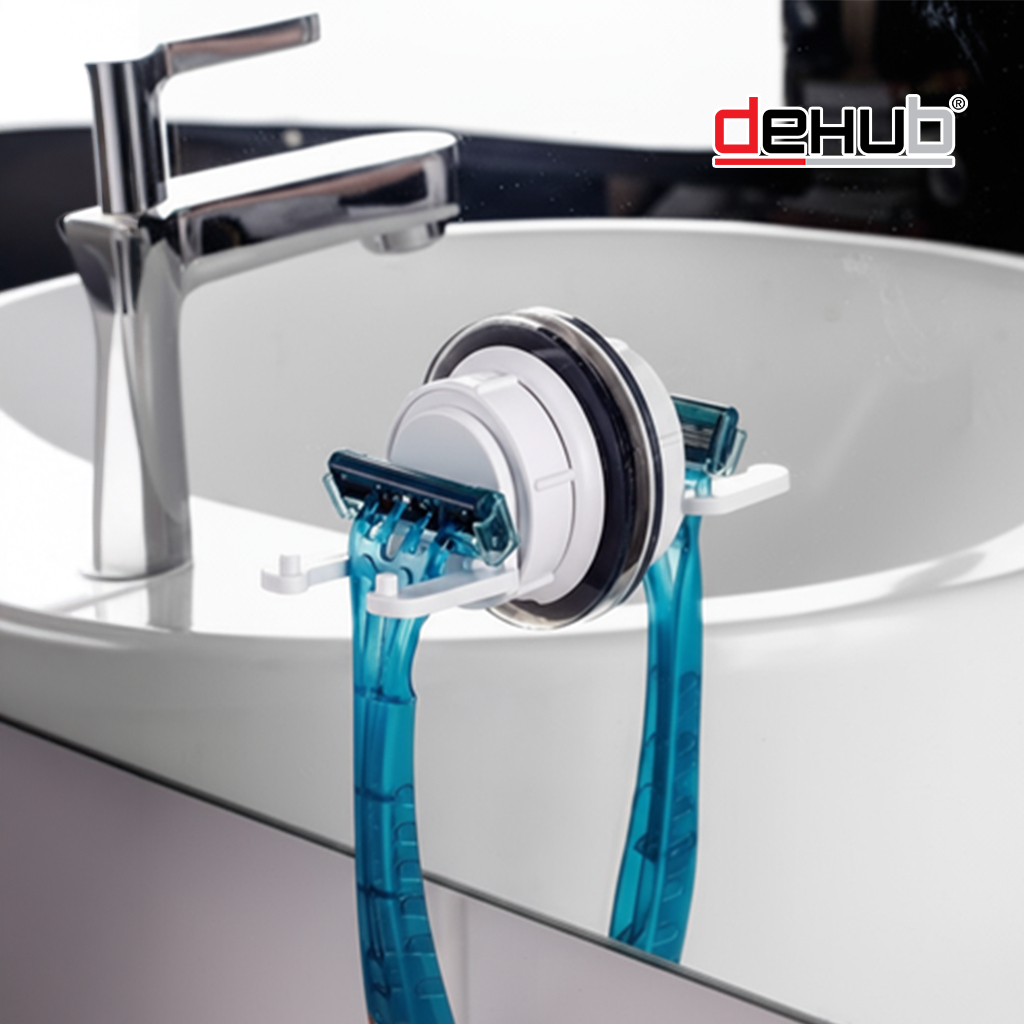 Dehub ที่วางที่โกนหนวด ที่แขวนที่โกนหนวด ไม่ต้องเจาะผนัง ตัวล็อกสูญญากาศ Razor holder mini s40