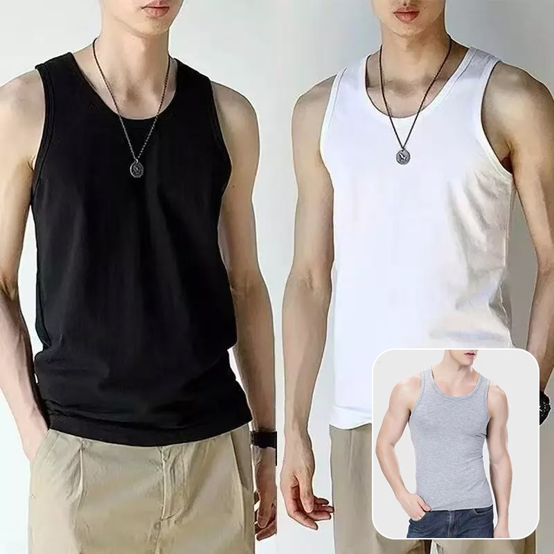เสื้อกล้ามผู้ชาย_เทรนด์แฟชั่นสำหรับผู้ชายกีฬาและออกกำลังกายเสื้อกล้ามสายเดี่ยว