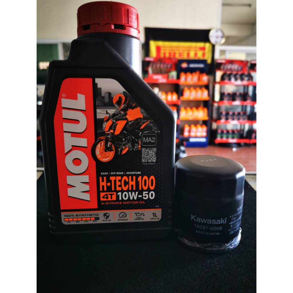 ชุดถ่ายน้ำมันเครื่องMOTUL HTECT100 10W-50 2 ลิตร ฟรีกรองน้ำมันเครื่องKAWASAKI Ninja400 Er-6n / Er-6f