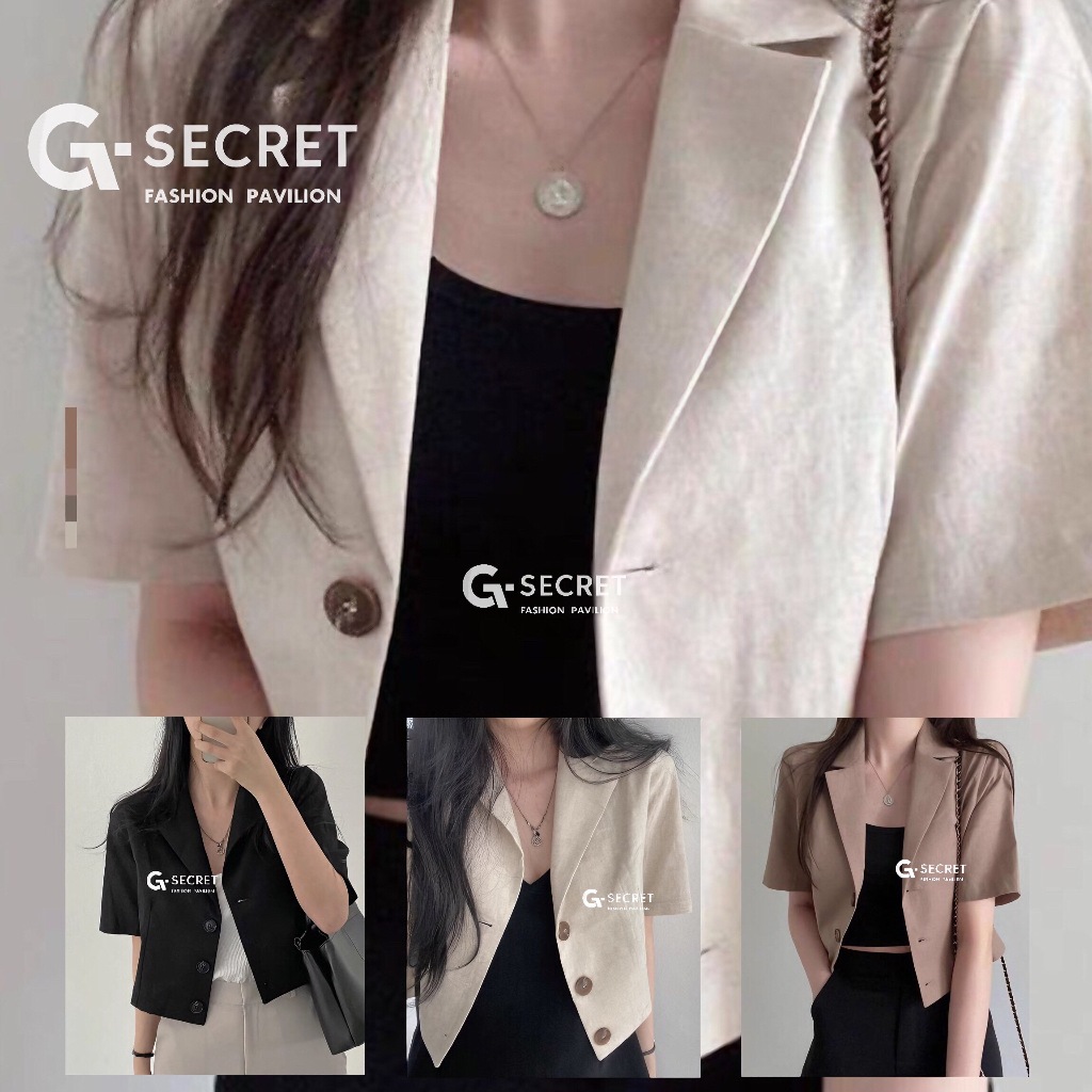 Kaekai พร้อมส่ง เสื้อคลุม แขนสั้น คอปก แต่งดีไซน์กระดุม สไตล์ลำลอง แนวเกาหลี ผ้าคอตตอน ใส่สบายมาก ทรงสวยสุดๆ