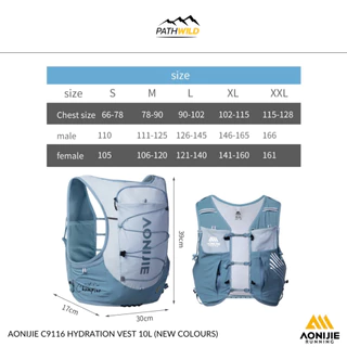 AONIJIE C9116 10L Running Backpack Hydration Pack เป้น้ำ สำหรับใส่วิ่งเทรล มีช่องใส่ถุงน้ำ น้ำหนักเบา แห้งเร็ว ช่องเยอะ