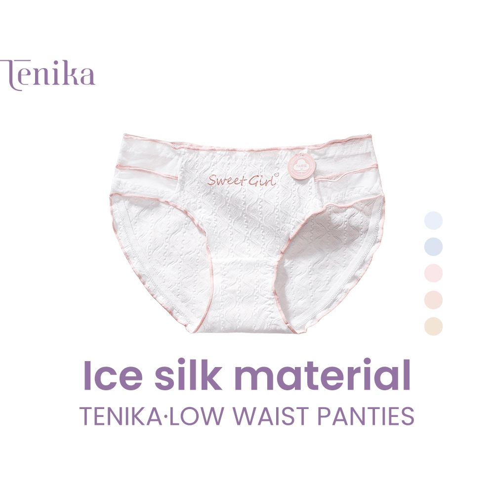 TENIKA กางเกงในผู้หญิง Cute Cotton Panties Mid-Waist ระบายอากาศได้ดี ระบายอากาศดี #KNI-083
