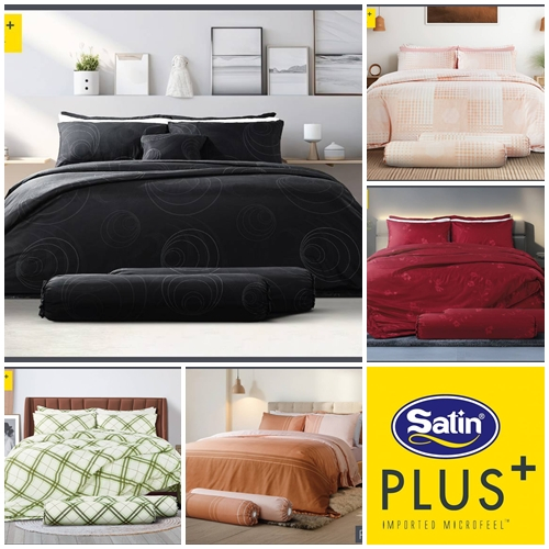 Satin Plus ผ้าปูที่นอนขนาด 3.5 5 6 ฟุต PP038 PP039  PP040 PP041 PP042 PP043 PP044 PP045 PP046 PP047 