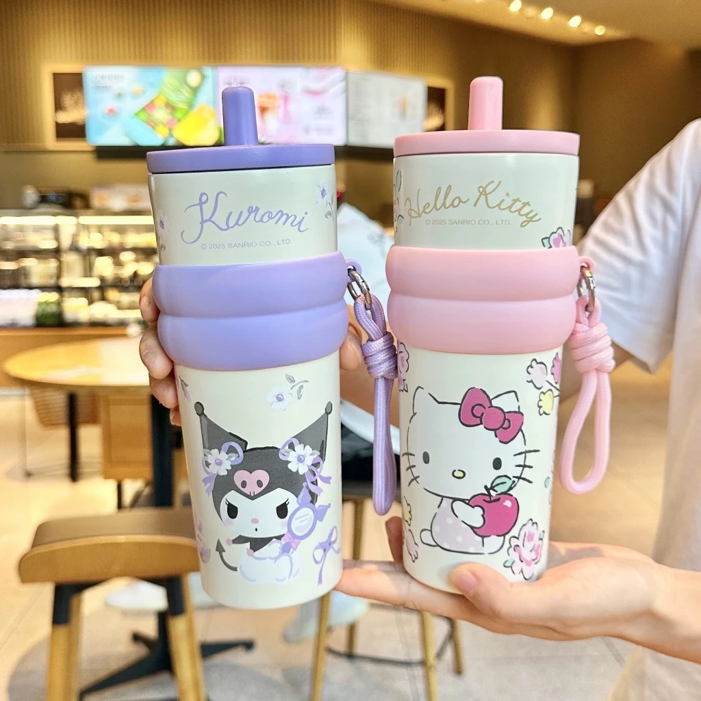 กระติกน้ำเก็บความเย็น สแตนเลส 316 ขนาด 710ML ลายการ์ตูนน่ารัก มีหลอด พกพาสะดวก ใช้ในรถได้ เก็บความเย็นยาวนาน thumbnail 3