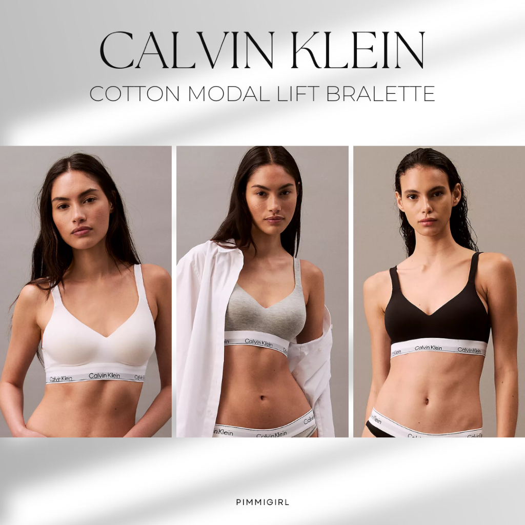 พร้อมส่ง [ของแท้ USA] Calvin Klein Icon Cotton Modal Lift Bralette บราไร้โครง ยกกระชับ รุ่น QF7900