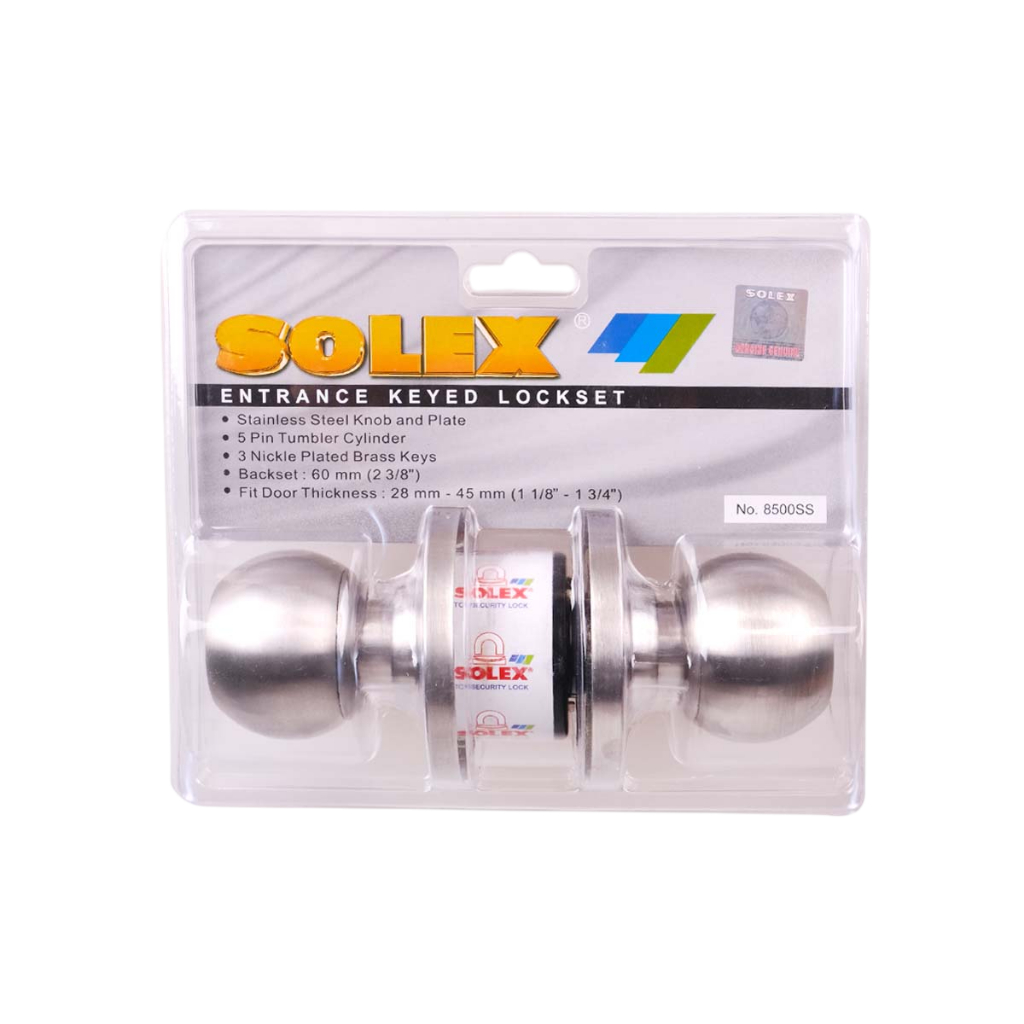 SOLEX ลูกบิดประตู ห้องทั่วไป 5500SS AC Black 8500SS สแตนเลส กุญแจ 3 ดอก - ลูกบิด ประตู ล็อค - รูปที่ 3