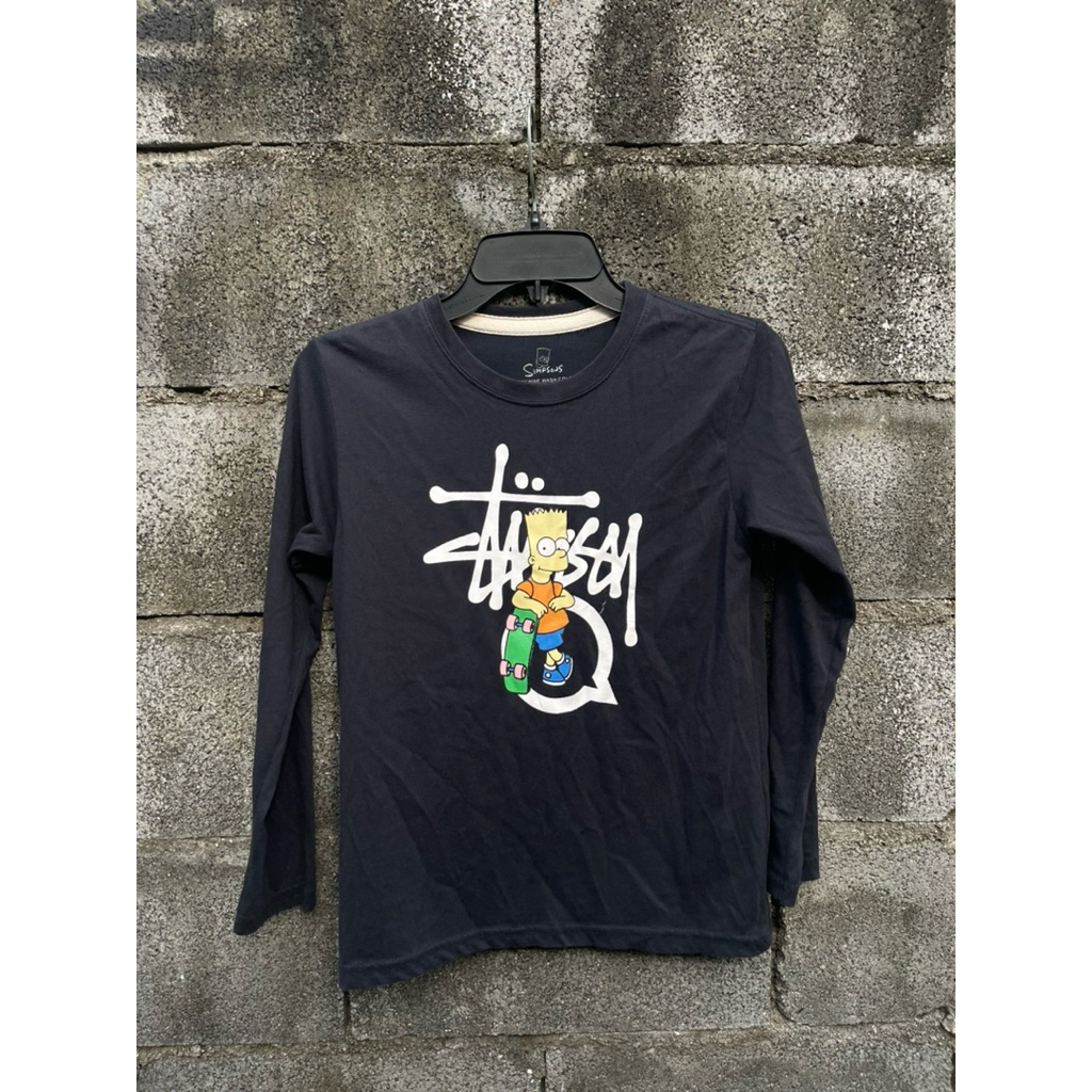 🖤 Simsons x Stussy🖤 เสื้อแขนยาวมือสอง เสื้อแขนยาว เสื้อมือสอง