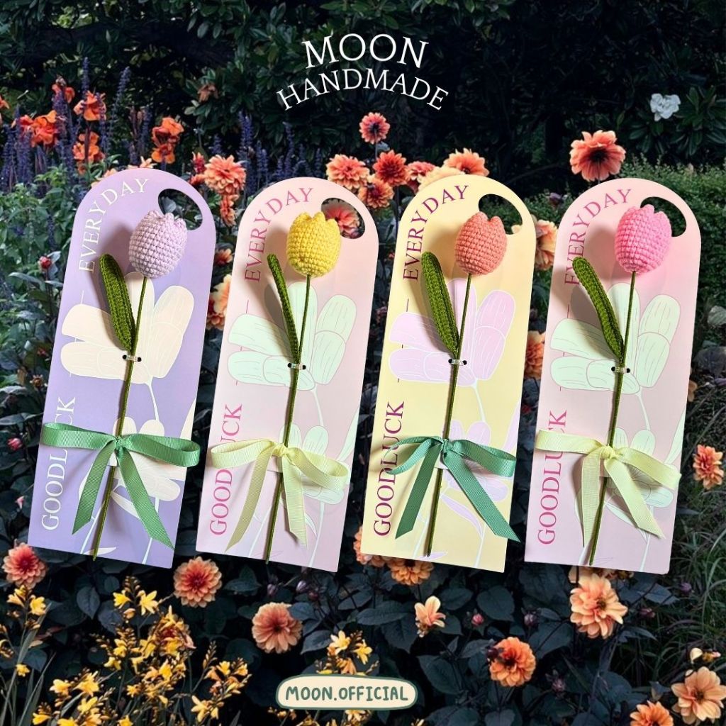 🍒พร้อมส่ง🍒 [HG07] MOON HANDMADE : ดอกทิวลิป (Tulip) ไหมพรม