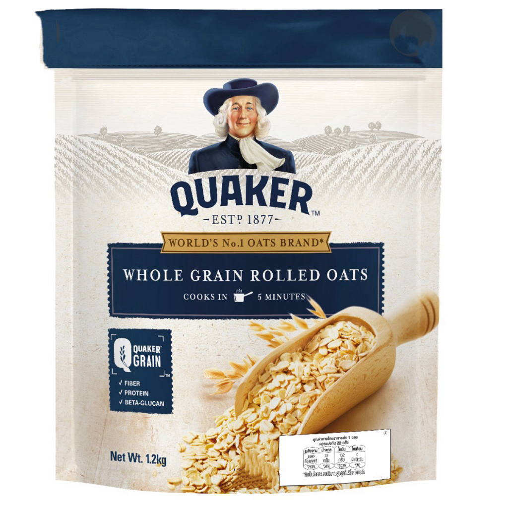 Quaker Wholegrain Rolled Oat 1.2kg Instant Oats/Quaker Quick Cooking Oats 800g. ข้าวโอ๊ตสุกเร็ว เควก