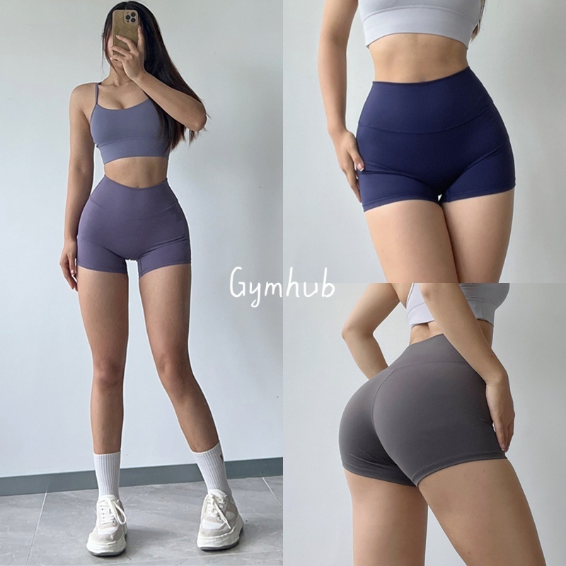 GYMHUB กางเกงโยคะเอวสูง ยกสะโพก ยืดหยุ่น บาง ระบายอากาศได้ดี สำหรับออกกำลังกายและยกน้ำหนัก