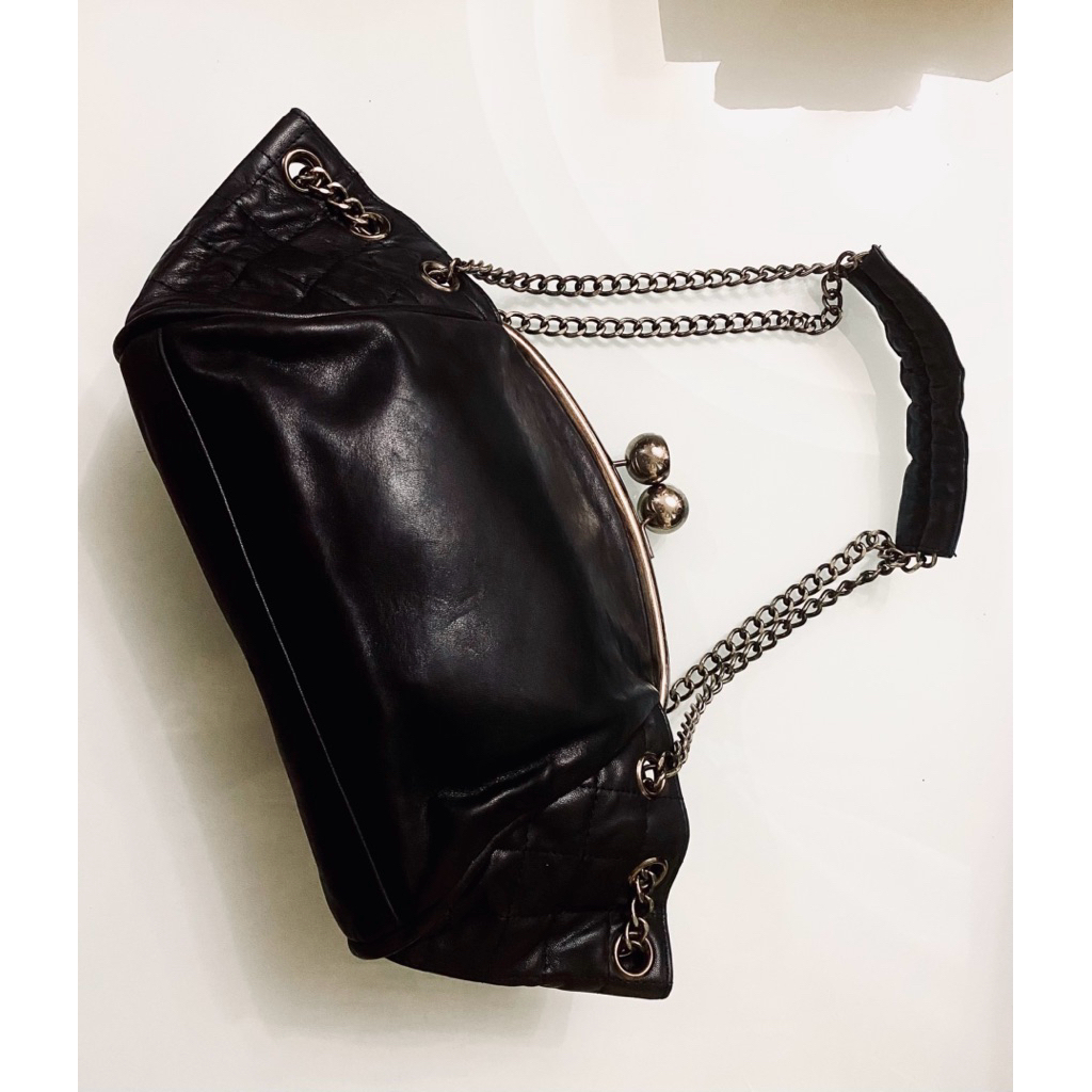 กระเป๋าหนังแท้ Cha^^n^l /genuine leather ขนาด 7x9 นิ้ว