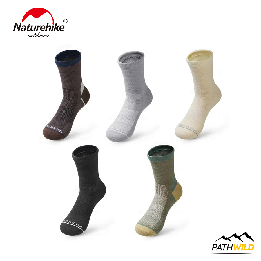 NATUREHIKE CYY2551FS011 : Wind Walked Hiking mid-tube socks ถุงเท้าเดินป่า แห้งไว ระบายอากาศได้ดี