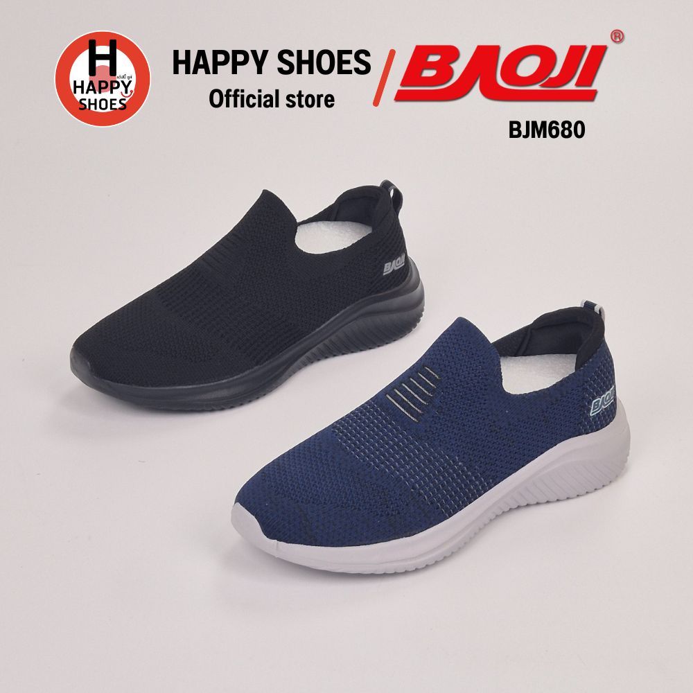 [🥇บาโอจิแท้100%🚚ส่งเร็ว🆓ฟรี...ถุงเท้า 1 คู่] BAOJI รุ่น BJM680 รองเท้าผ้าใบชาย (Slip-on) สลิปออน ออก