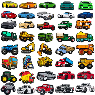 Hot เสน่ห์รองเท้า ดิY วิศวกรรมยานยนต์ cars shoe charms สไตล์ การ์ตูน รองเท้าแตะ หัวเข็มขัด พีวีซี รองเท้า อุปกรณ์เสริม ป