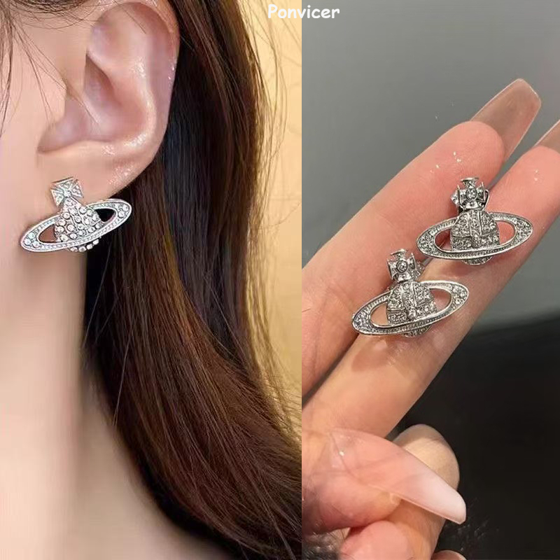 【COD】- สินค้าจุด ดาวเสาร์ เพชรเต็มเม็ด ต่างหู เรียบง่าย ปรับแต่งได้ ไฮเอนด์ ผู้หญิง ดาวเคราะห์ เครื่องประดับแฟชั่น