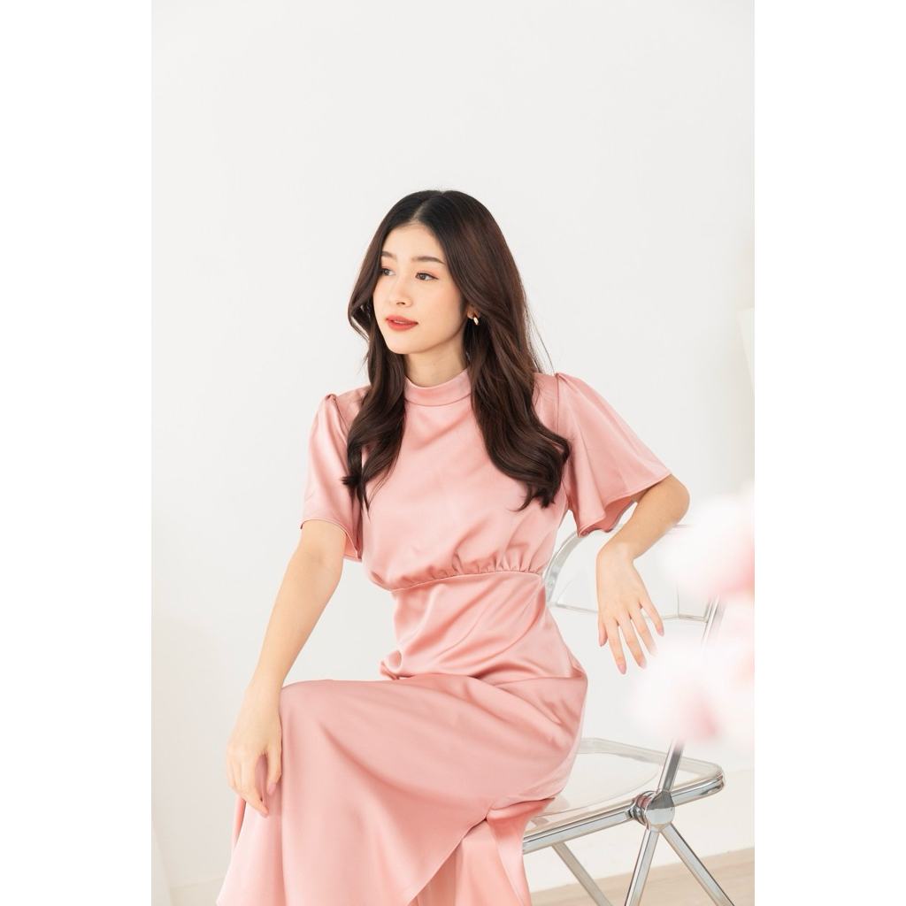 BROWN.BKK - LADY DRESS เดรสคุณน๊ายคุณนาย เรียบหรูดูแพงกระแสแรงไม่มีตก มีดีเทลกระดุมหลังเซกซี่เล็กๆ - รูปที่ 2