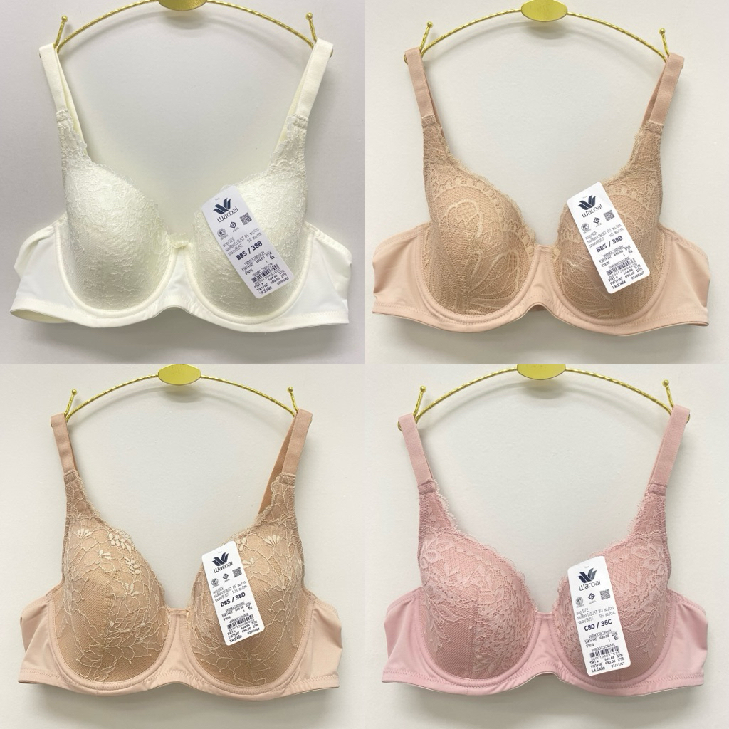 Wacoal เสืัอชั้นในวาโก้ บราลูกไม้ 4/5 คัพ มีโครง ฟองบาง รุ่น WB90C3