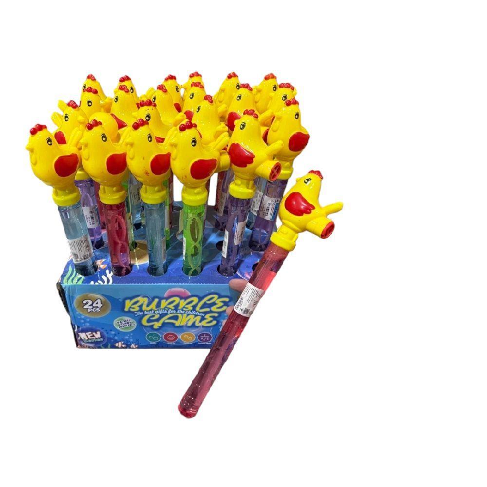 ของเล่นไม้เป่าฟองสบู่ หัวเป็ดเหลือง 30 ซม. เล่นง่าย มีเสียงในตัว