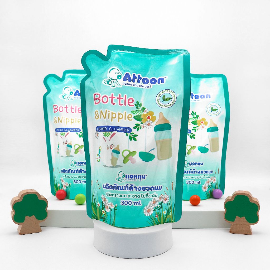 Attoon(แอทตูน) น้ำยาล้างขวดนม ขนาด 300 มล. (แพ็ก3)