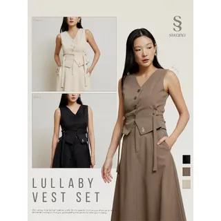 Swana.ss - Lullaby vest set XS-2XL 🤎🤎 เซตกั้กรูดข้าง + กระโปรงยาว