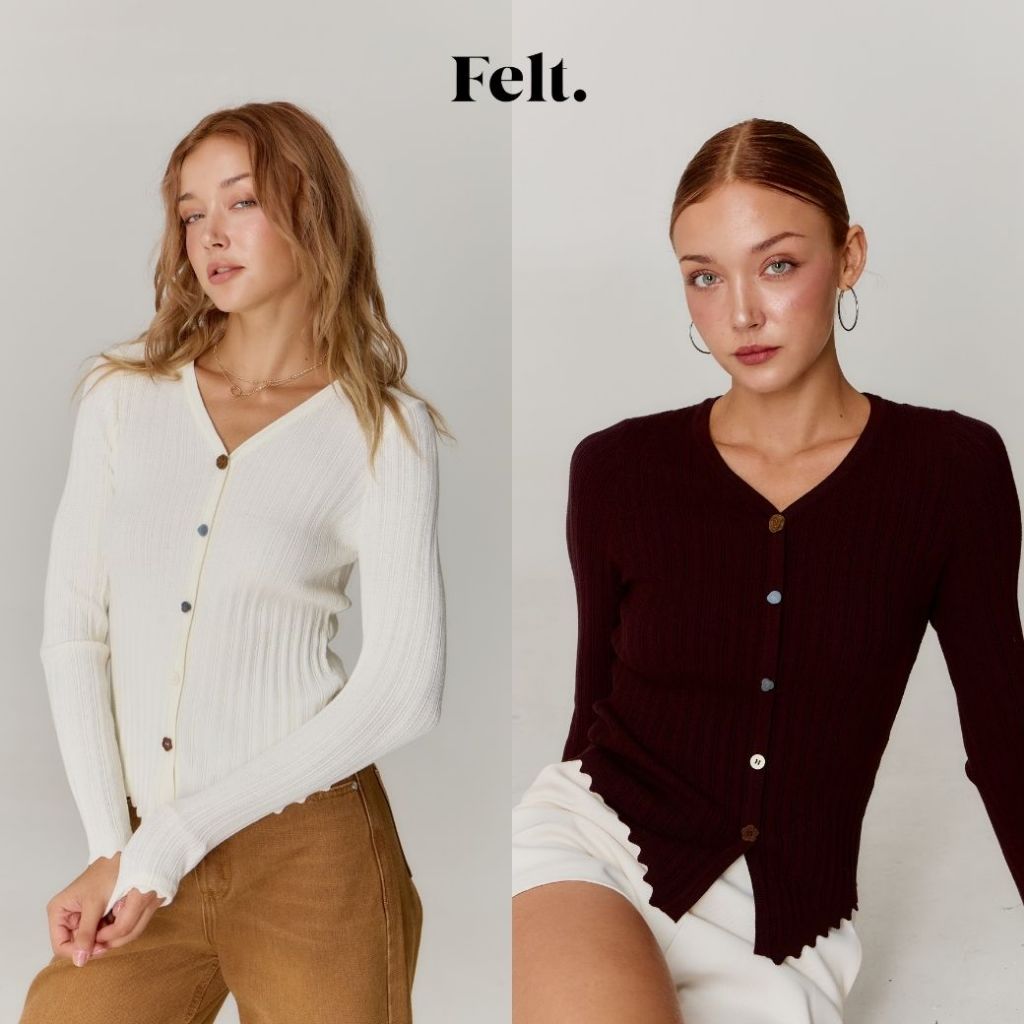 Felt.bkk Lecca Tops เสื้อไหมพรมแขนยาว ดีเทลกระดุม