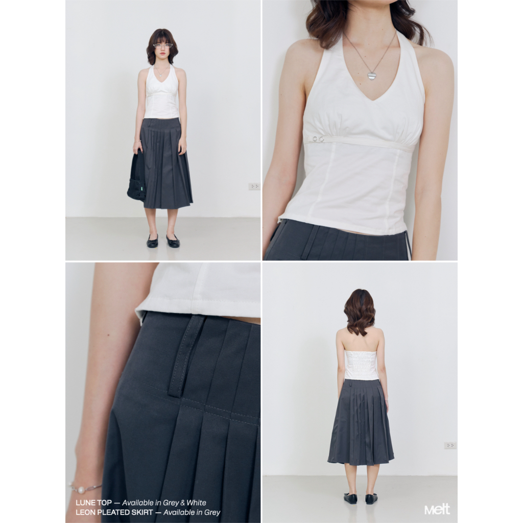 MELT.INMOMENTS Lune Top เสื้อคล้องคอกระดุมสแนป (พร้อมส่ง) - รูปที่ 2